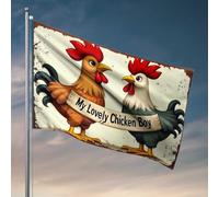 Drapeaux de chambre universitaire « My Lovely Chicken Boy : A Heartwarming Tale of Friendship » - Décoration de bureau pour hommes et filles (60 x 90 cm)