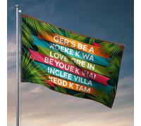 Drapeaux de chambre universitaire Paradis tropical : amour, joie et relaxation chez Inclee Villa Drapeau décoration de bureau pour hommes drapeaux pour chambre fille (120 x 180 cm)