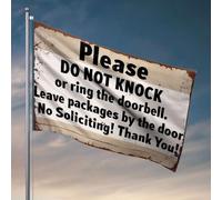 Drapeaux de chambre universitaire « Please Do Not Knock or Ring Doorbell. Drapeau Man Cave Rules Decor For Man Cave » (152 x 244 cm)
