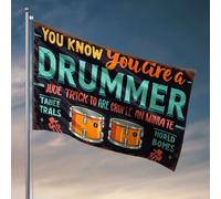 Drapeaux de chambre universitaire « You Know You'Re A Drummer When Your Drumstick Become Best Friends » - Décoration pour grotte d'homme (30 x 45 cm)