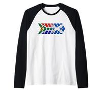 Drapeaux de Chevrons d'expatriés d'Afrique du Sud d'Écosse (Clean) Manche Raglan