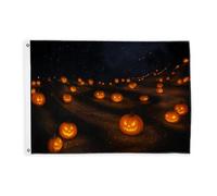 Drapeaux de citrouille pour extérieur, chemin d'étoiles festives d'Halloween, panneau décoratif pour Halloween, panneau décoratif d'extérieur avec œillets pour balcon, terrasse, jardin, entrée, maison