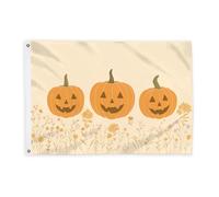 Drapeaux de citrouille pour extérieur, Halloween, feuille de fleur, feuille d'Halloween, bannière décorative résistante à la décoloration pour porche, jardin, balcon, maison - 0,9 x 1,5 m