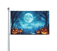Drapeaux de citrouilles d'Halloween pleine lune pour maison, cour, 9,6 x 1,5 m, bannière de vœux avec œillets, décoration d'intérieur et d'extérieur
