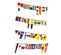 Drapeaux de code de signalisation maritime - Ensemble de 40 fanions de 10 m pour maison/bateau/navire - drapeaux individuels de 5,5 x 18 po ou 5,5 x 9 po - Fanions à thème naval