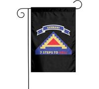 Drapeaux De Cour 7E Armée Des États-Unis 7 Étapes De L'Enfer Suspendre Drapeaux De Jardin Double Face Bannière De Cour Pour Vacances Pelouse Extérieure 12X18 Inch