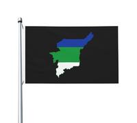 Drapeaux De Cour Carte De La République Des Komis Double Face Drapeau De Jardin Durable Bannière Décorative Pour Patio D'Intérieur Fête 3X5 Ft