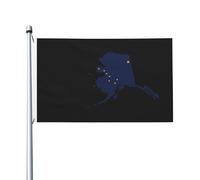 Drapeaux De Cour Carte Topographique De L'Alaska Imperméable Décoration De Jardin Uv Fade Résistant Bannière Décorative Pour Patio Porche D'Intérieur 3X5 Ft