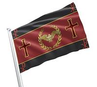Drapeaux De Cour Christianisme Occidental Spqr Histoire Rome Antique Empire Romain Imperméable Bannière Double Face Drapeau Jardin Pour Maison Fête Intérieur 3X5 Ft
