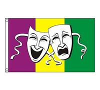 Drapeaux De Cour Comédie Et Tragédie Uv Fade Résistant Bannière Décorative Double Face Drapeau De Jardin Pour Extérieure Patio Balcon 3X5 Ft