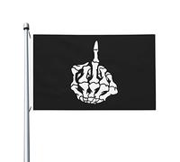 Drapeaux De Cour Doigt D'Honneur Squelettique Amusant Drapeau Durable Bannière Décorative Pour Patio Vacances Pelouse 3X5 Ft