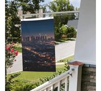 Drapeaux de cour double face de 61 cm x 0,9 m pour extérieur/intérieur Breeze Flags Los Angeles Skyline Bannières de bienvenue pour jardin, maison, vacances, décoration de la maison, drapeau de jardin