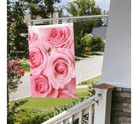 Drapeaux de cour double face de 61 cm x 0,9 m pour extérieur/intérieur, roses fraîches, bannières de bienvenue pour jardin, maison, vacances, décoration d'intérieur, drapeau de jardin