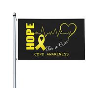 Drapeaux De Cour Espoir De Guérison Sensibilisation À La Bpco Imperméable Bannière Suspendre Décoration De Drapeau Pour Pelouse Extérieure D'Intérieur 3X5 Ft