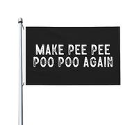 Drapeaux De Cour Faire Pipi Caca À Nouveau Uv Fade Résistant Drapeaux Décoratif Double Face Bannière De Cour Pour Patio Vacances Ferme 3X5 Ft