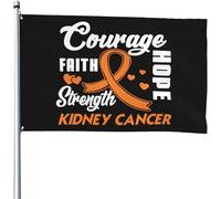 Drapeaux De Cour Guerrière Contre Le Cancer Du Rein Amusant Bannière De Cour Durable Drapeau Pour Porche Fête Maison 3X5 Ft