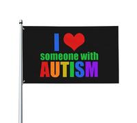 Drapeaux De Cour J'Aime Une Personne Autiste Uv Fade Résistant Bannière De Cour Amusant Décoration De Drapeau Pour Intérieur Ferme Porche 3X5 Ft
