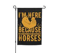 Drapeaux De Cour Je Suis Ici Parce Qu'On M'Avait Dit Qu'Il Y Aurait Des Chevaux. Uv Fade Résistant Drapeau Imperméable Bannière Décorative Pour Intérieur Porche Fête 12X18 Inch