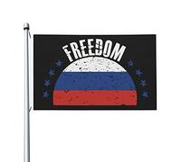 Drapeaux De Cour La Russie Et La Liberté Double Face Drapeau Décoratif De Jardin Imperméable Bannière Décorative Pour Extérieure Ferme Pelouse 3X5 Ft