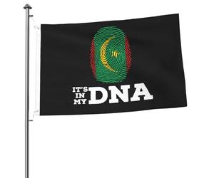 Drapeaux de Cour Mauritanie c'est dans mon ADN Bannière de Cour Maison 3x5 | UV Fade RéSistant Drapeau de Bienvenue Amusant Bannière pour D'Intérieur Pelouse