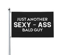 Drapeaux De Cour Mec Chauve Super Sexy Uv Fade Résistant Drapeau De Jardin Double Face Bannière Décorative Pour D'Intérieur Extérieure Porche 3X5 Ft