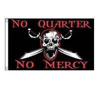 Drapeaux De Cour Pirate Sans Quartier Ni Pitié Double Face Bannière De Cour Durable Drapeau De Jardin Pour Maison Patio Porche 3X5 Ft