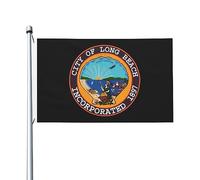 Drapeaux De Cour Sea Dog De Long Beach, Californie Uv Fade Résistant Drapeaux De Jardin Suspendre Bannière Décorative Pour Pelouse Extérieure Bureaux 3X5 Ft