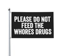 Drapeaux De Cour S'Il Vous Plaît, Ne Donnez Pas De Drogue Aux Prostituées. Imperméable Drapeau Décoratif De Jardin Uv Fade Résistant Bannière Décorative Pour Maison Patio Fête 3X5 Ft