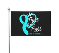 Drapeaux De Cour Son Combat Est Notre Combat : Sensibilisation Au Syndrome De Stress Post-Traumatique Double Face Bannière Imperméable Drapeau Décoratif Pour Vacances Fête Patio 3X5 Ft