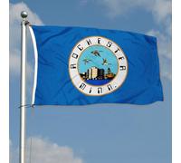 Drapeaux De Cour Ville De Rochester Double Face Bannière Suspendre Décoration De Jardin Pour Balcon Ferme Patio 3X5 Ft