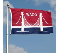 Drapeaux De Cour Ville De Waco Amusant Bannière Uv Fade Résistant Décoration De Jardin Pour Pelouse Extérieure D'Intérieur 3X5 Ft