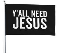 Drapeaux De Cour Vous Avez Tous Besoin De Jésus Uv Fade Résistant Bannière Décorative Suspendre Décoration De Drapeau Pour Ferme Balcon D'Intérieur 3X5 Ft