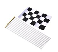 Drapeaux De Course - 10pcs, 14x21cm, Polyester | Drapeaux À Damiers Noir Et Blanc, Formule 1, F1 - Décoration Fête, Sport Automobile, Anniversaire, Événements De Course, Adultes