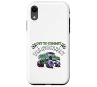 Drapeaux de Course Amusants Monster Truck Off to Commit Tom Foolery Coque pour iPhone XR