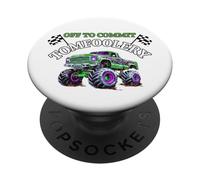 Drapeaux de Course Amusants Monster Truck Off to Commit Tom Foolery PopSockets PopGrip Adhésif
