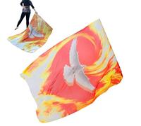 Drapeaux de Danse | Bannière Flamme de Louange avec Hamp Télescopique,Bannière Carrée pour Filles Chrétiennes Événements Extérieurs Concerts Pratique Prières Spectacles