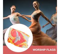 Drapeaux de danse de louange, bannière de feu avec tiges évolutives - Bannière en mousseline de soie pour concerts, conférences de prière, événements, danseurs, réunions de mariage chrétiennes en