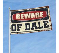 Drapeaux de décoration de chambre avec inscription « Beware of Dale » pour chambre de fille (30 x 45 cm)