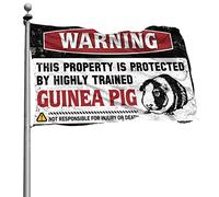 Drapeaux de décoration de chambre avertissant que cette propriété est protégée par un cochon d'Inde hautement qualifié, décoration d'intérieur pour homme (30 x 45 cm)
