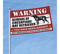 Drapeaux de décoration de chambre « Beware of Chesapeake Bay Retriever » - Drapeaux de chambre pour filles - Accessoires de chambre (152 x 244 cm)