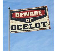Drapeaux de décoration de chambre « Beware of Ocelot » pour chambre de fille (120 x 180 cm)