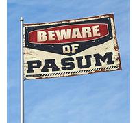 Drapeaux de décoration de chambre « Beware of Pasum » pour chambre de fille (120 x 180 cm)