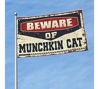 Drapeaux de décoration de dortoir pour homme avec inscription « Beware of Munchkin » - 30 x 45 cm