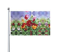 Drapeaux de décoration de jardin à motif pensée double face, adaptés pour les balcons, les porches, etc.