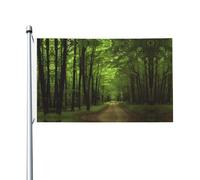 Drapeaux de décoration de jardin double face à motif de route de campagne verte, adaptés pour les balcons, les porches, etc.