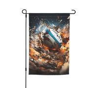 Drapeaux de décoration de jardin Rugby on Fire - Design durable et élégant pour toutes les saisons - Convient pour les terrasses, balcons, pelouses