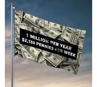 Drapeaux de dortoir amusants 2 130 $ par semaine pour 1 million par an. Décoration de drapeau pour chambre à coucher, panneaux d'automne pour porche avant (30 x 45 cm)