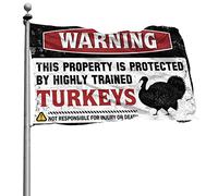 Drapeaux de dortoir amusants avertissant que cette propriété est protégée par un drapeau turc hautement qualifié, affiches cool pour décoration extérieure (30 x 45 cm)