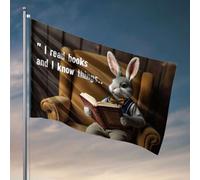 Drapeaux de dortoir pour filles « I Read Books And I Know Things ». Drapeaux de chambre pour filles, panneaux d'extérieur et décoration (120 x 180 cm)