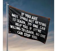 Drapeaux de dortoir pour filles « If You Are Not Willing To Learn, No One Can Help You » - Décoration d'intérieur vintage pour hommes (30 x 45 cm)